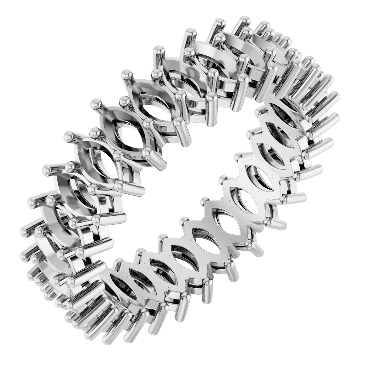 Shared-Prong Eternity Band