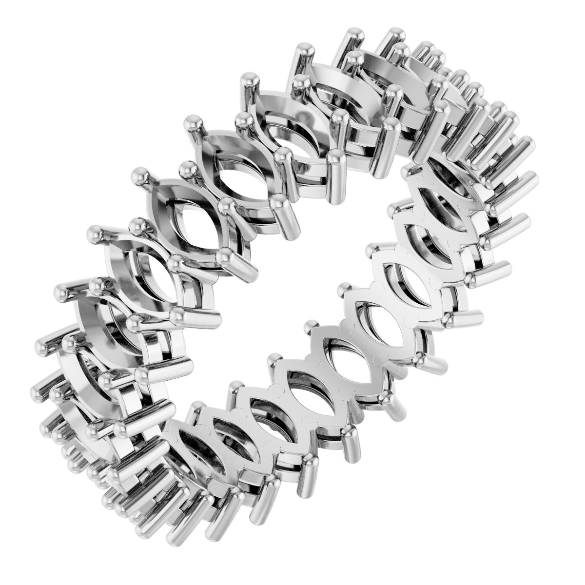 Shared-Prong Eternity Band