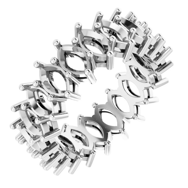 Shared-Prong Eternity Band