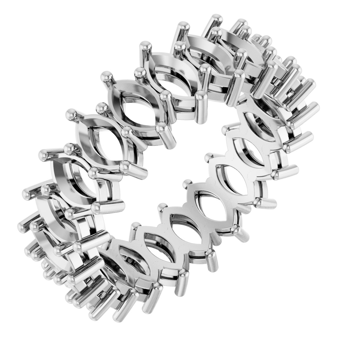 Shared-Prong Eternity Band
