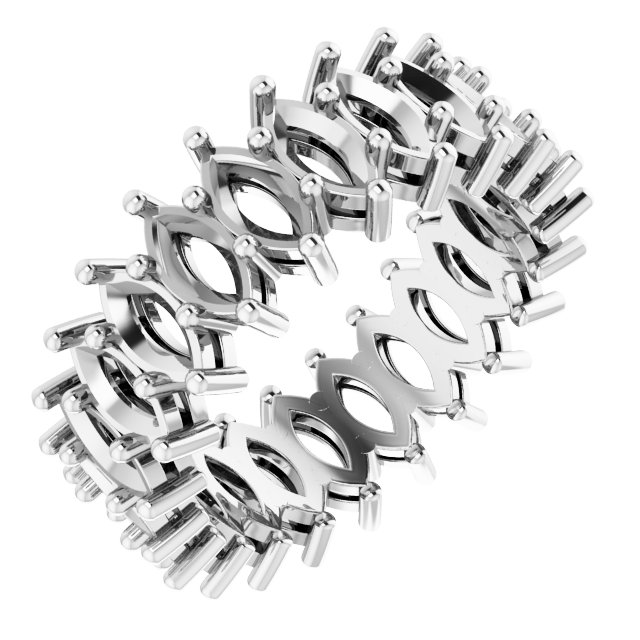 Shared-Prong Eternity Band