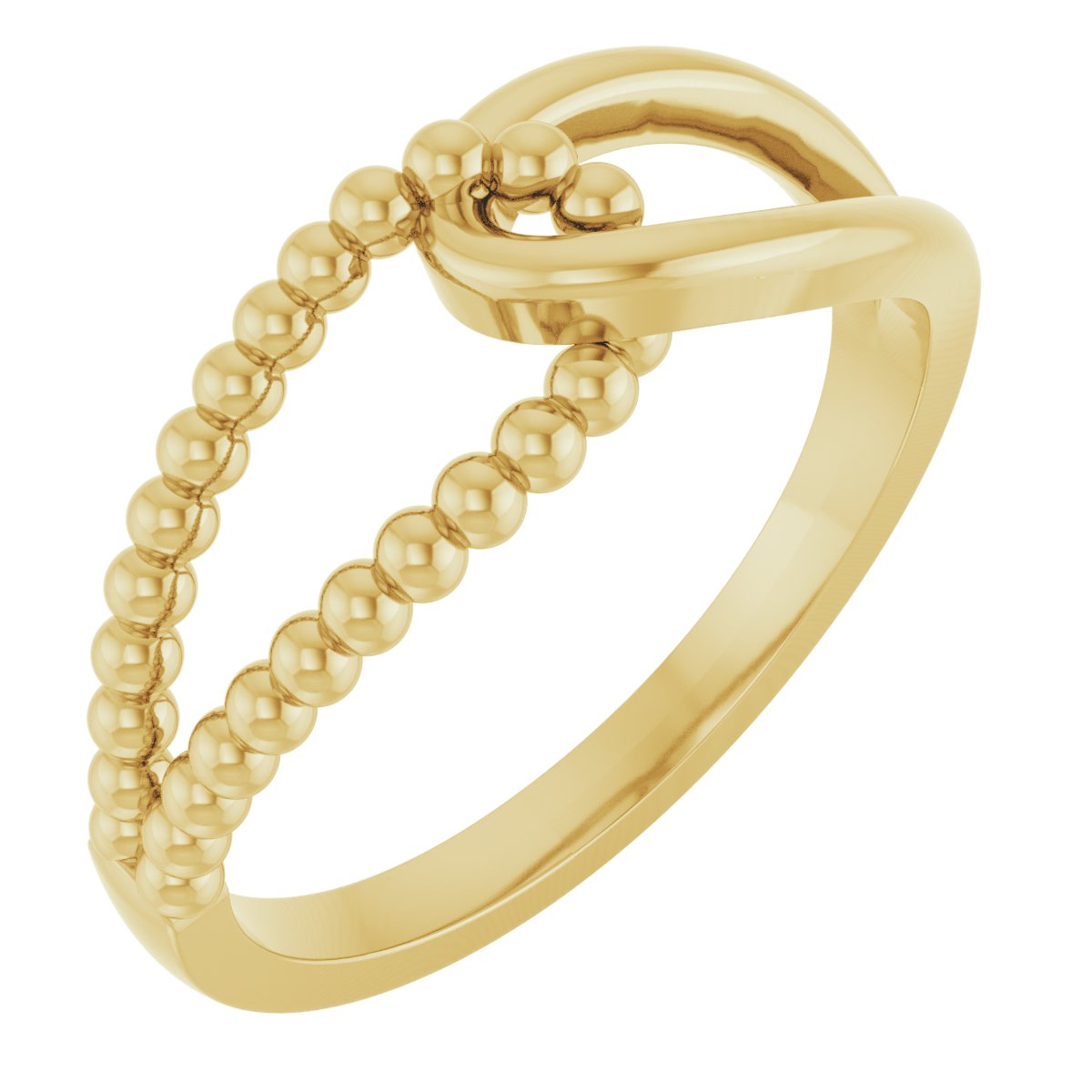 14K Yellow Beaded Ring