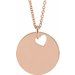 18K Rose Gold-Plated Sterling Silver Pierced Heart Engravable 15 mm Disc 16-18