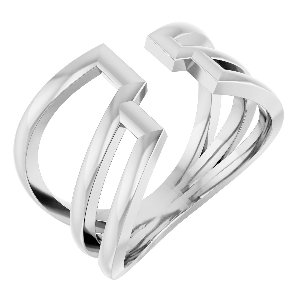 14K White Negative Space Ring