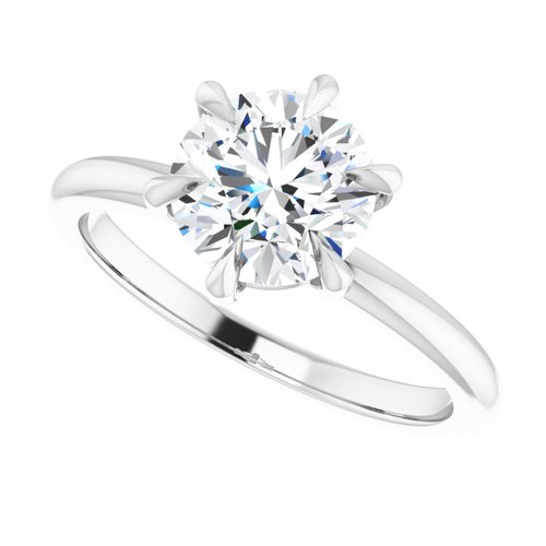 18K White Round 1 1/2 ct Engagement Ring