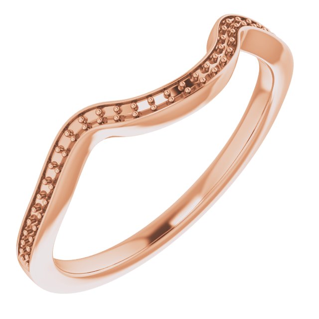 14K Rose .08 CTW Natural Diamond Band for 6.5 mm Round Ring