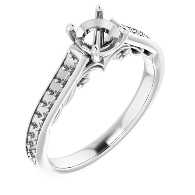Accented Sculptural Engagement Ring