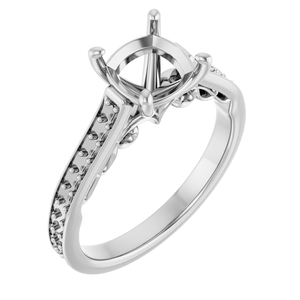 Accented Sculptural Engagement Ring