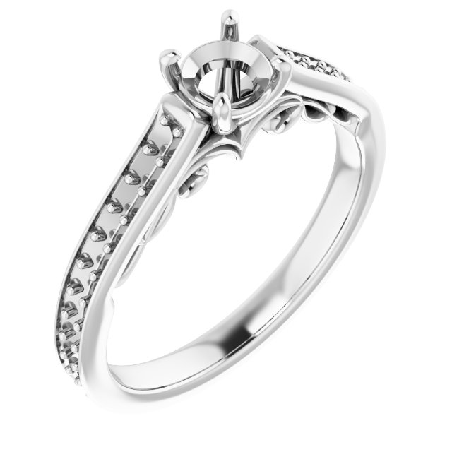 Accented Sculptural Engagement Ring