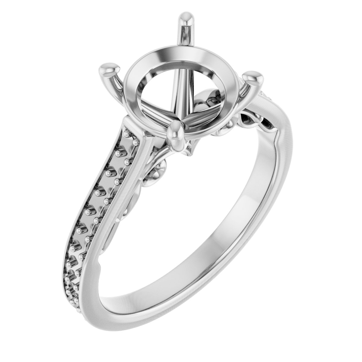 Accented Sculptural Engagement Ring