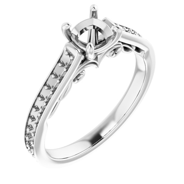 Accented Sculptural Engagement Ring