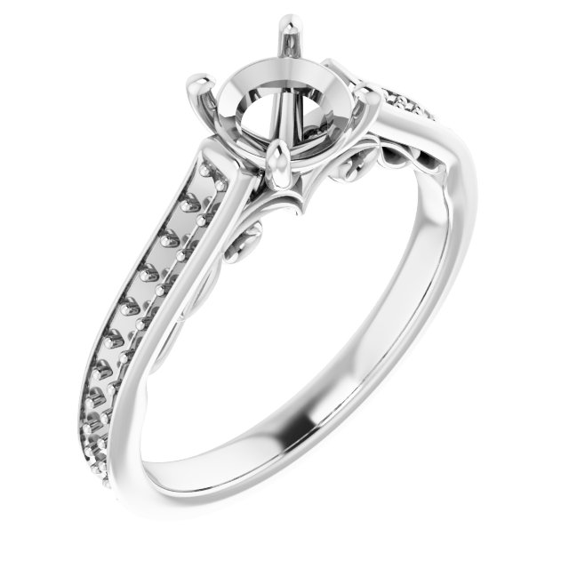 Accented Sculptural Engagement Ring