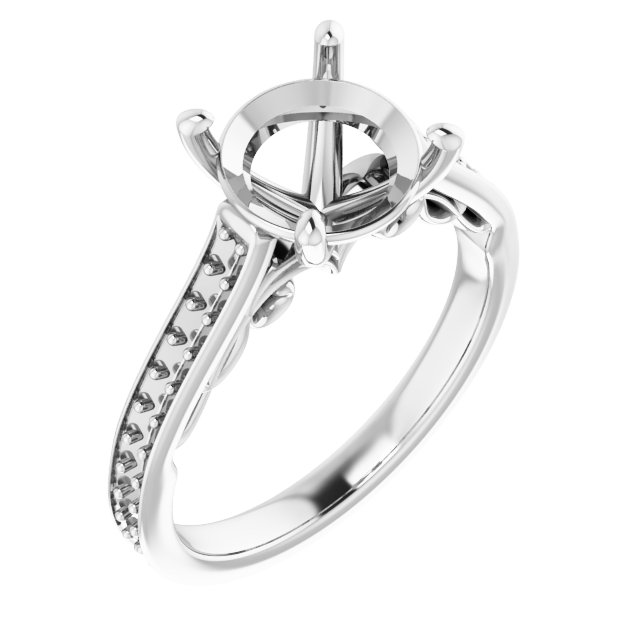 Accented Sculptural Engagement Ring