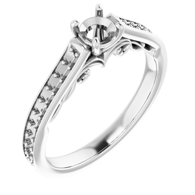 Accented Sculptural Engagement Ring