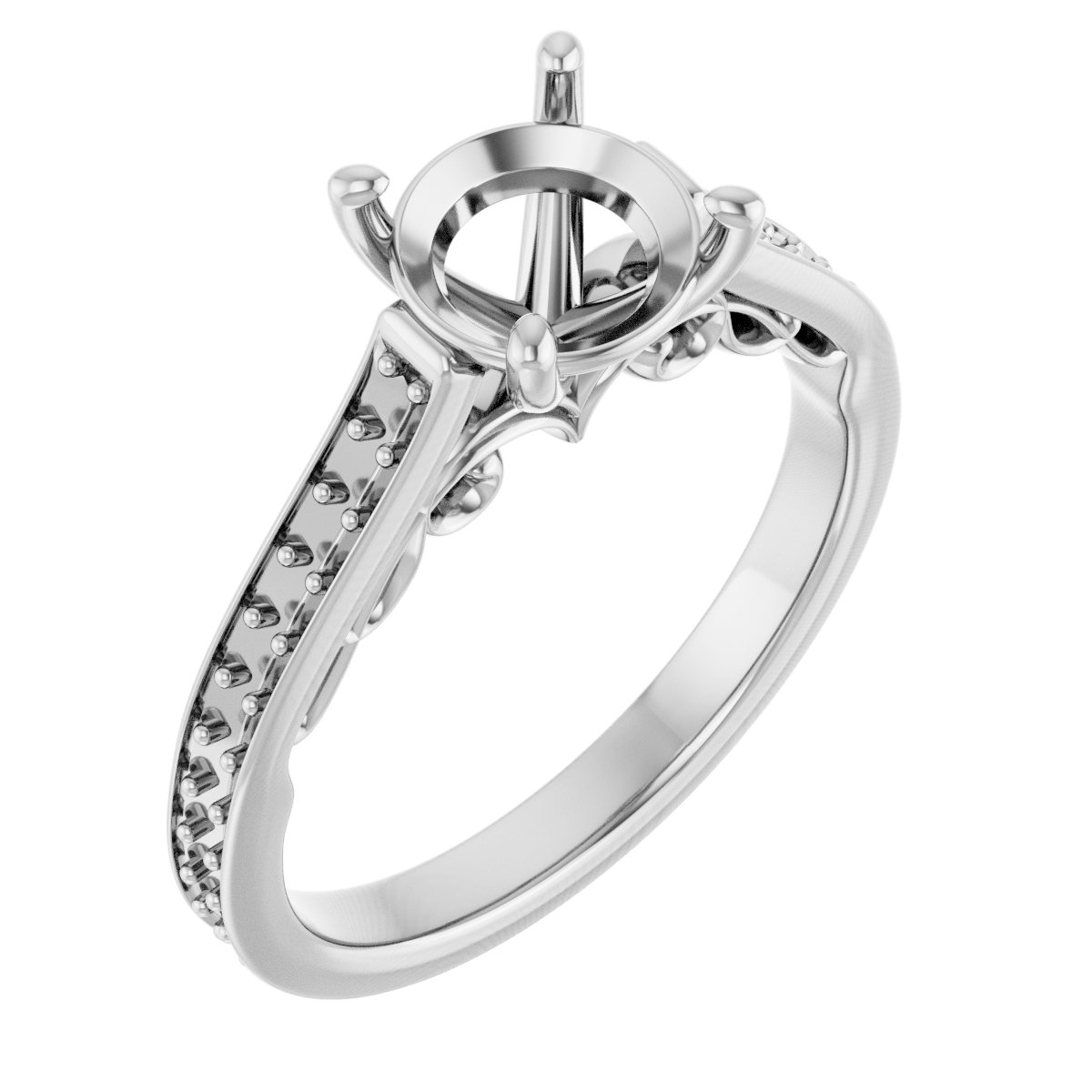 Accented Sculptural Engagement Ring