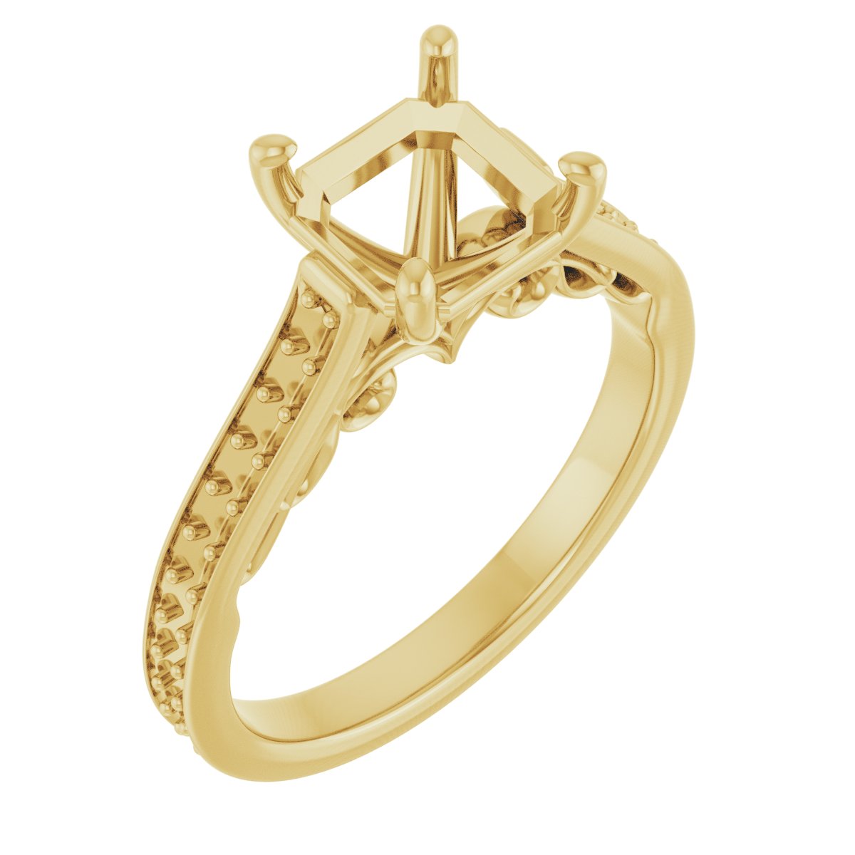 Accented Sculptural Engagement Ring