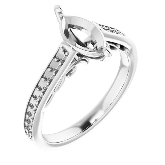 Accented Sculptural Engagement Ring
