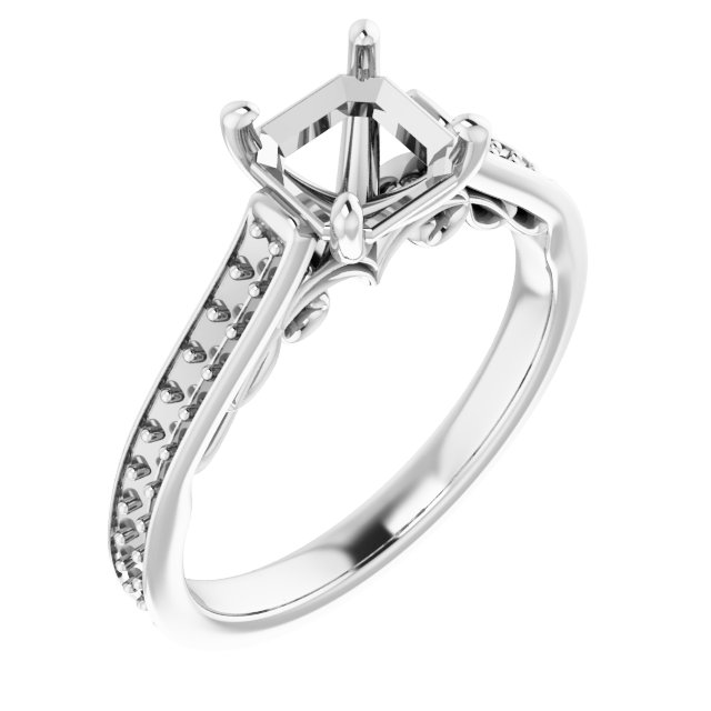 Accented Sculptural Engagement Ring