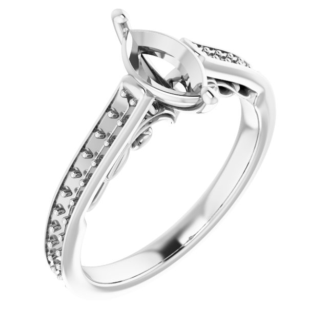 Accented Sculptural Engagement Ring