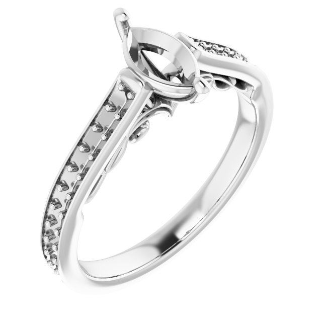 Accented Sculptural Engagement Ring