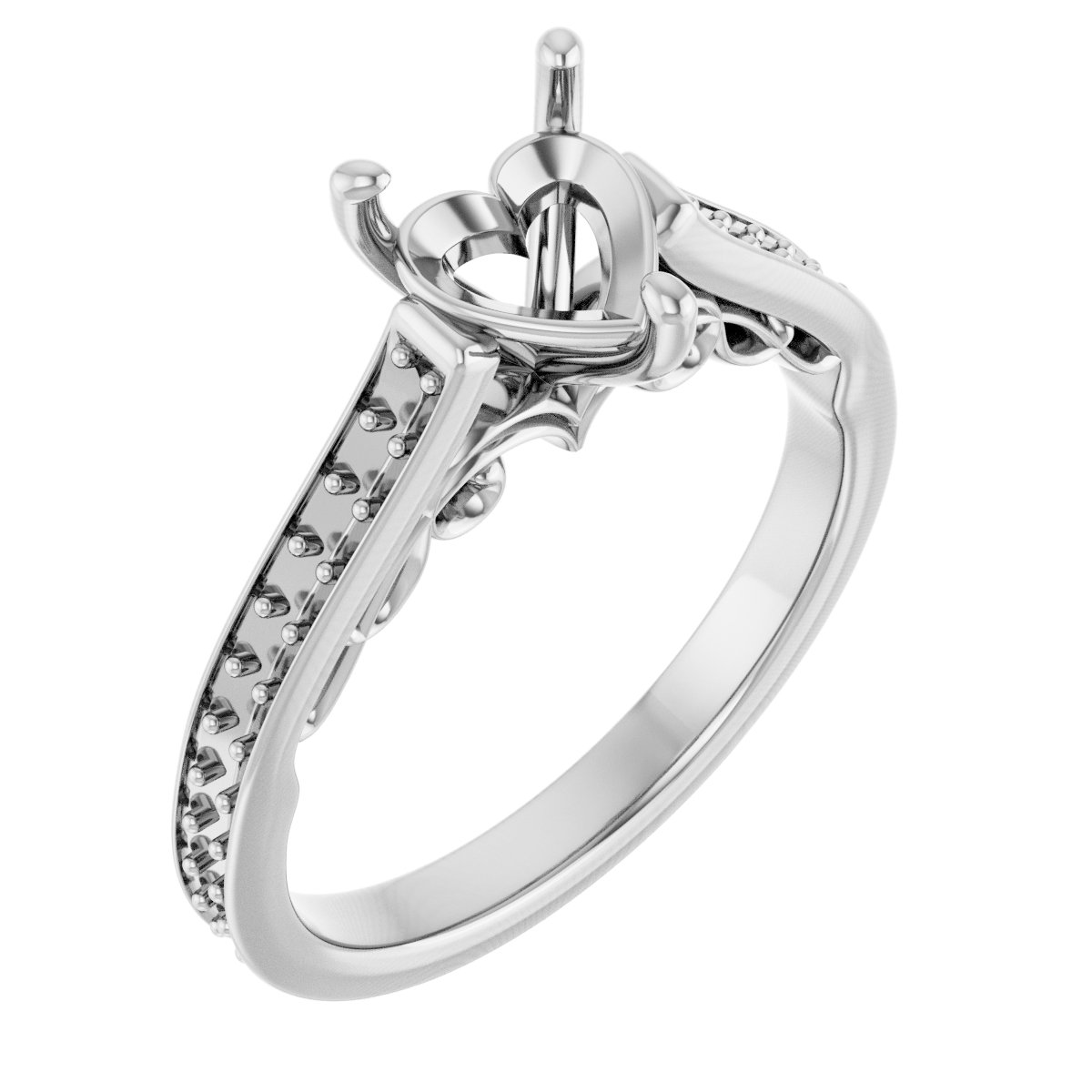 Accented Sculptural Engagement Ring