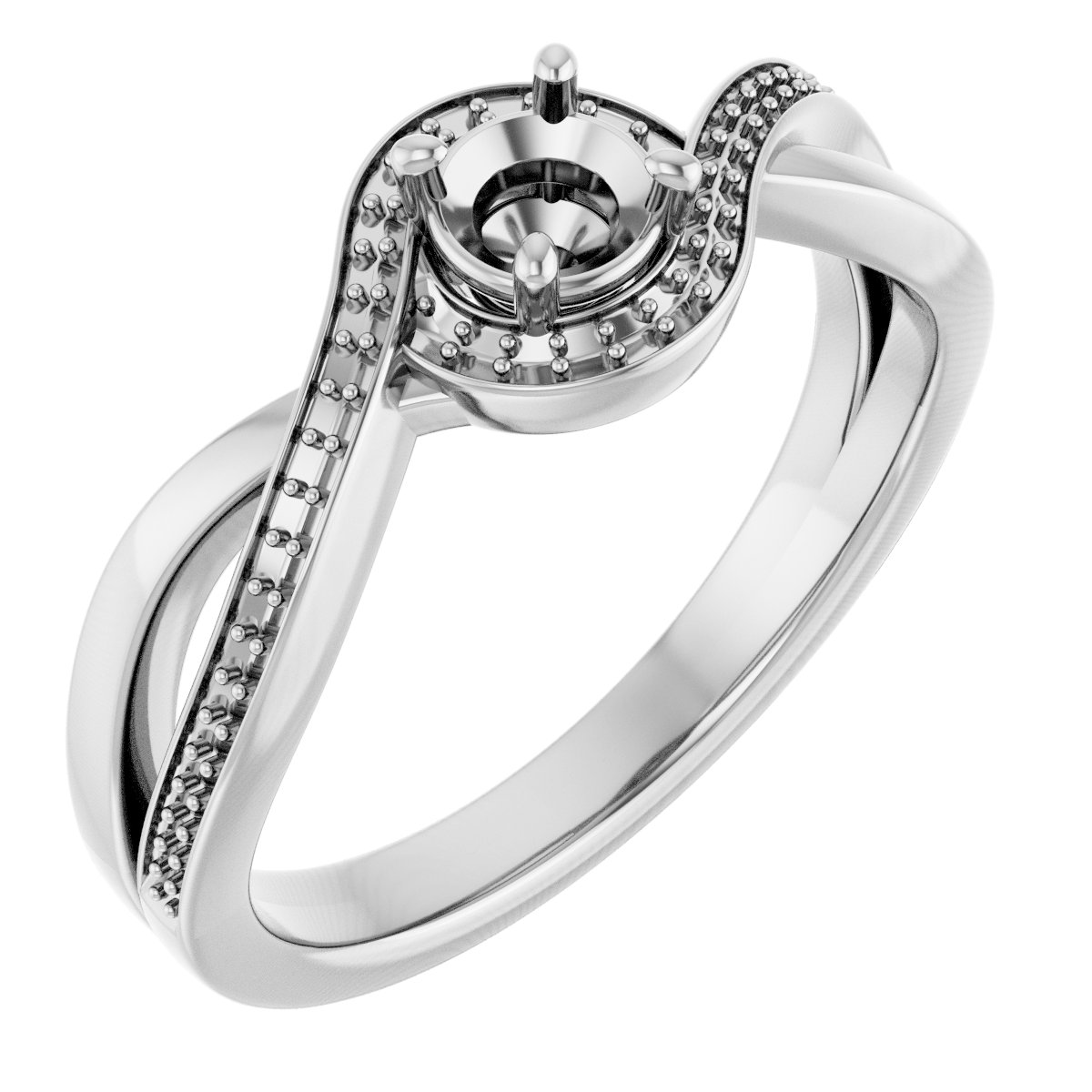 Halo-Style Bypass Engagement Ring