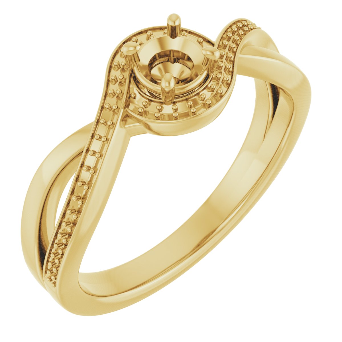 Halo-Style Bypass Engagement Ring