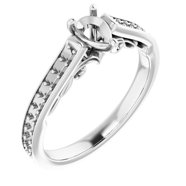 Accented Sculptural Engagement Ring