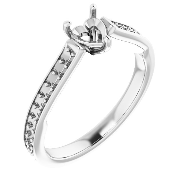 Accented Sculptural Engagement Ring