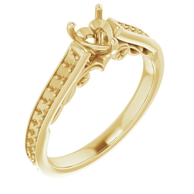 Accented Sculptural Engagement Ring