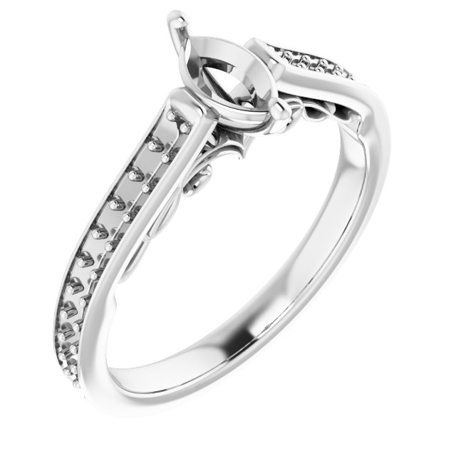 Accented Sculptural Engagement Ring