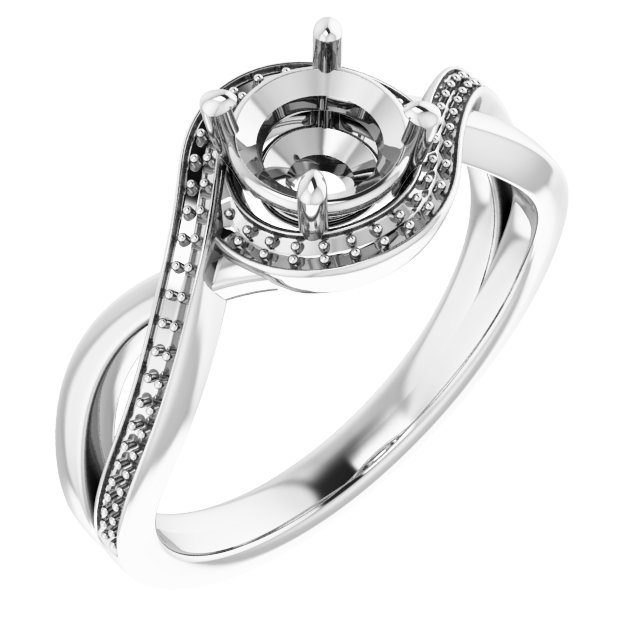 Halo-Style Bypass Engagement Ring