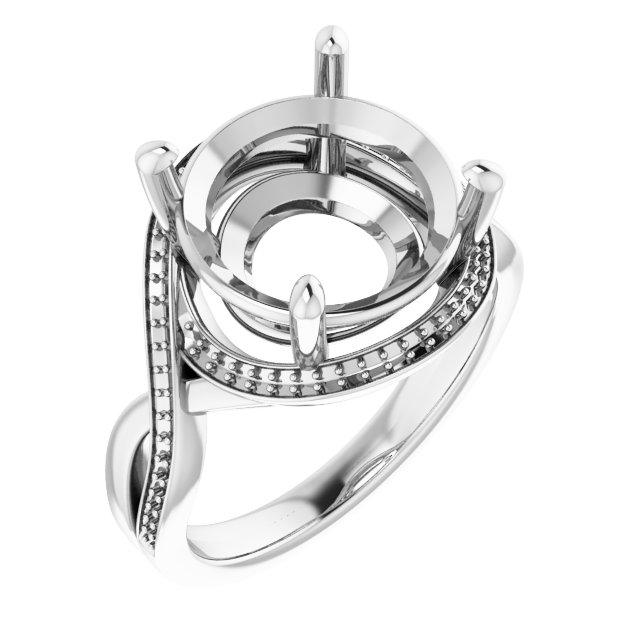 Halo-Style Bypass Engagement Ring