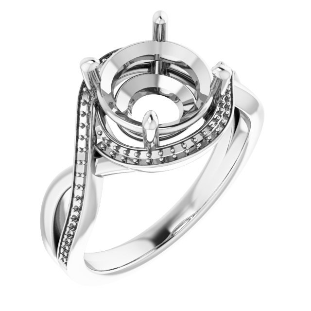 Halo-Style Bypass Engagement Ring