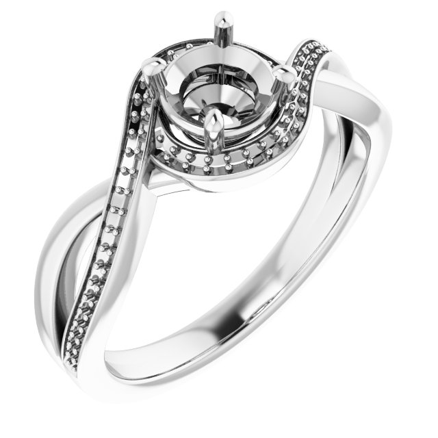 Halo-Style Bypass Engagement Ring