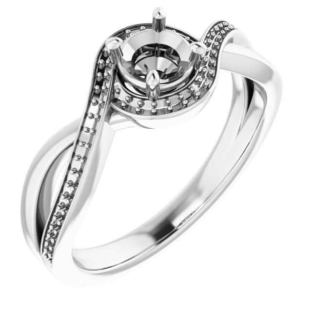 Halo-Style Bypass Engagement Ring