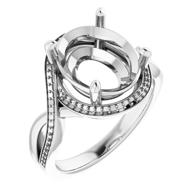 Halo-Style Bypass Engagement Ring