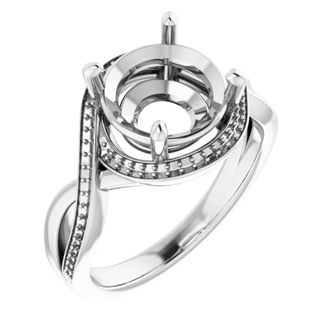 Halo-Style Bypass Engagement Ring