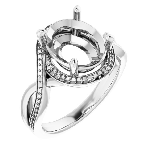Halo-Style Bypass Engagement Ring