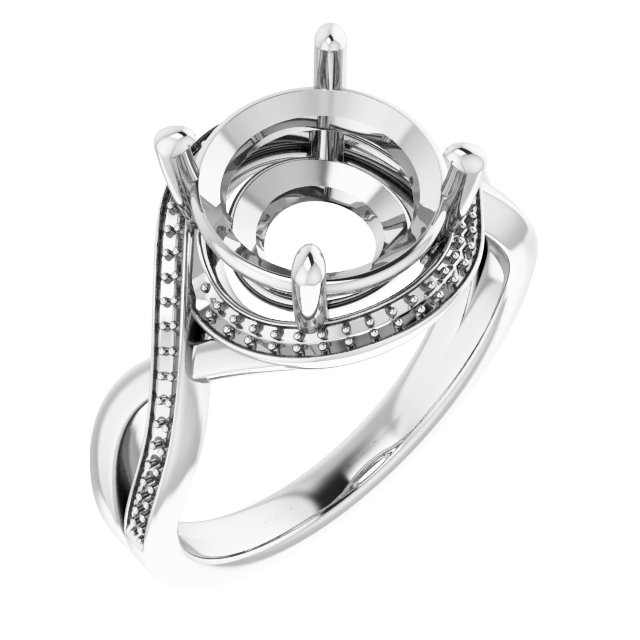 Halo-Style Bypass Engagement Ring