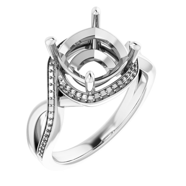 Halo-Style Bypass Engagement Ring