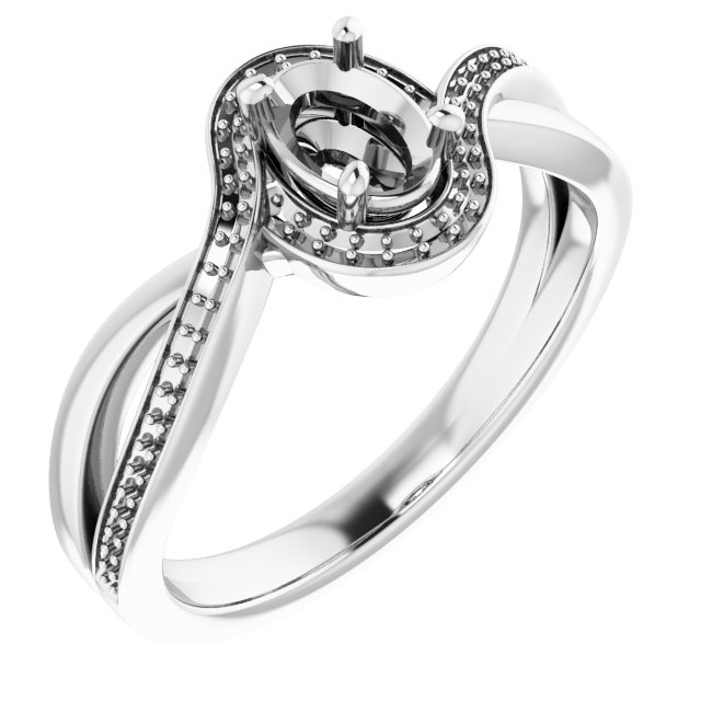 Halo-Style Bypass Engagement Ring