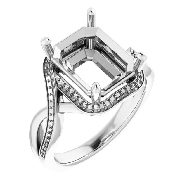 Halo-Style Bypass Engagement Ring