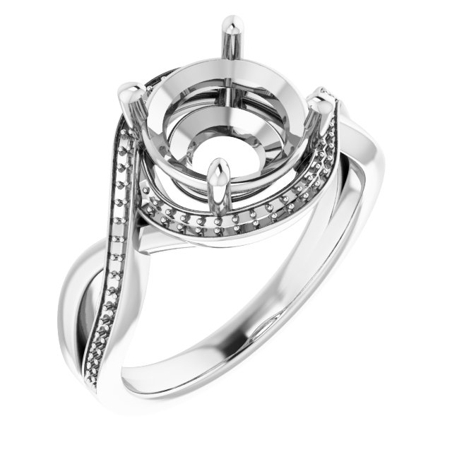 Halo-Style Bypass Engagement Ring