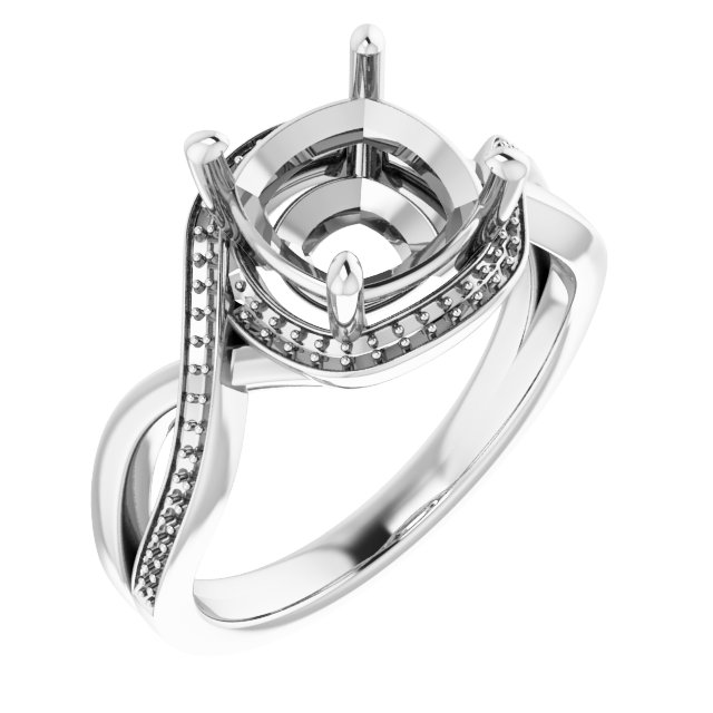 Halo-Style Bypass Engagement Ring