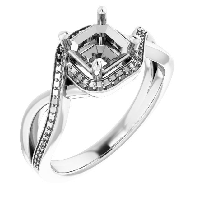 Halo-Style Bypass Engagement Ring