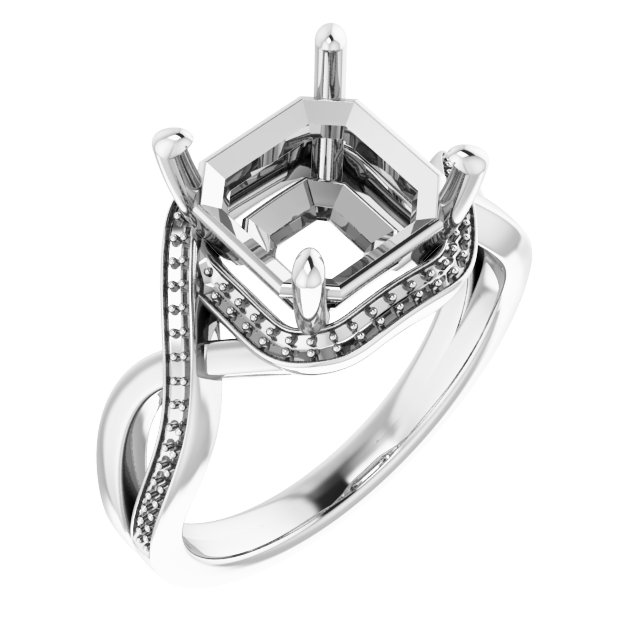 Halo-Style Bypass Engagement Ring