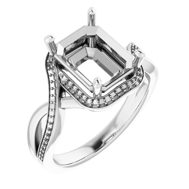 Halo-Style Bypass Engagement Ring