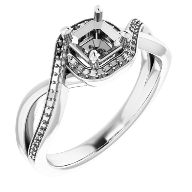 Halo-Style Bypass Engagement Ring