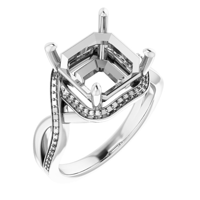 Halo-Style Bypass Engagement Ring